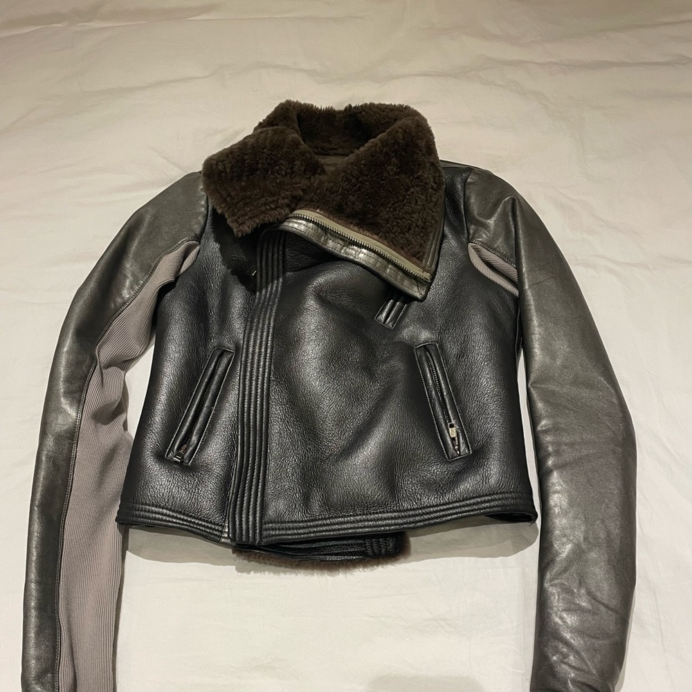 Rick Owens Metallic Shearling Jacket